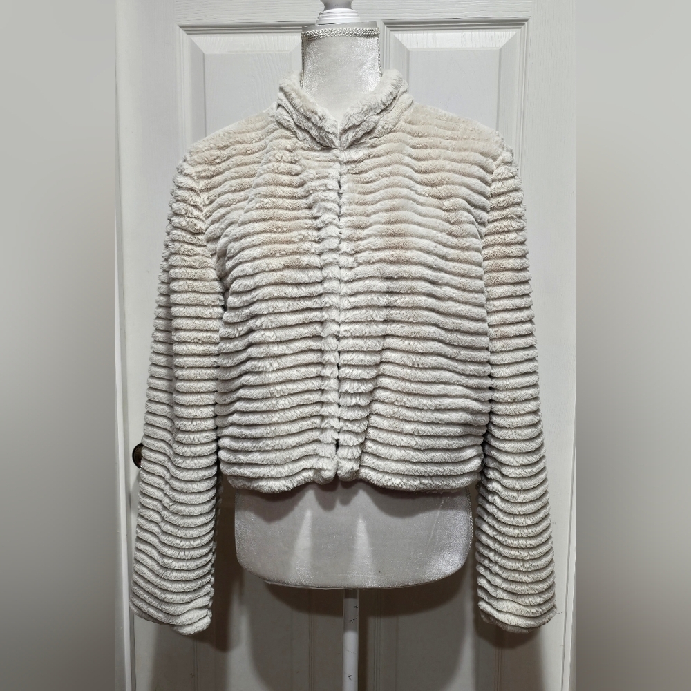 Betsey Johnson Faux Fur Cropped Jacket